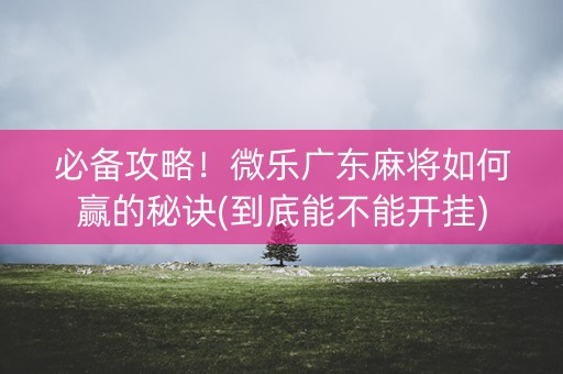 必备攻略！微乐广东麻将如何赢的秘诀(到底能不能开挂)