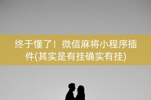 终于懂了！微信麻将小程序插件(其实是有挂确实有挂)