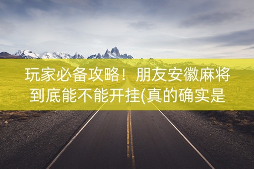玩家必备攻略！朋友安徽麻将到底能不能开挂(真的确实是有挂)