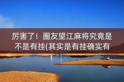 厉害了！圈友望江麻将究竟是不是有挂(其实是有挂确实有挂)