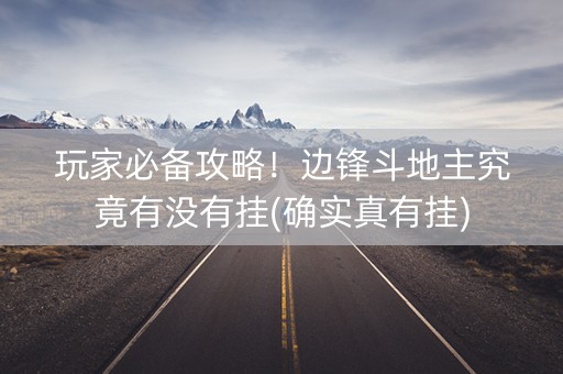 玩家必备攻略！边锋斗地主究竟有没有挂(确实真有挂)