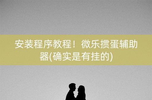 安装程序教程！微乐掼蛋辅助器(确实是有挂的)