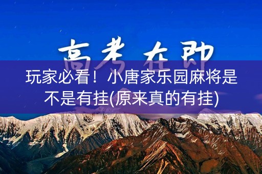 玩家必看！小唐家乐园麻将是不是有挂(原来真的有挂)