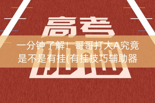 一分钟了解！哥哥打大A究竟是不是有挂(有挂技巧辅助器)