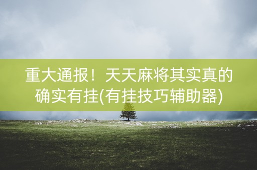 重大通报！天天麻将其实真的确实有挂(有挂技巧辅助器)