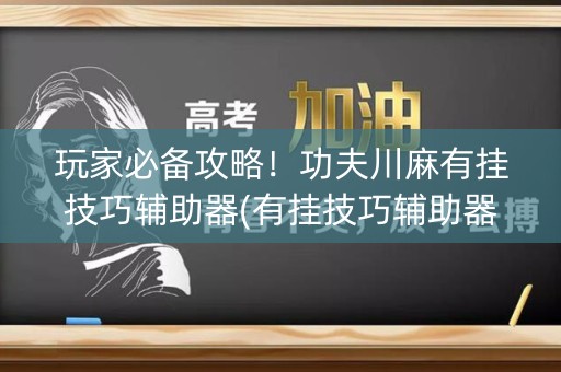 玩家必备攻略！功夫川麻有挂技巧辅助器(有挂技巧辅助器)