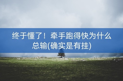 终于懂了！牵手跑得快为什么总输(确实是有挂)