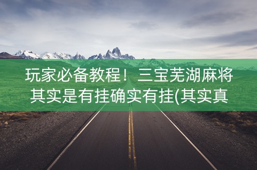 玩家必备教程！三宝芜湖麻将其实是有挂确实有挂(其实真的确实有挂)