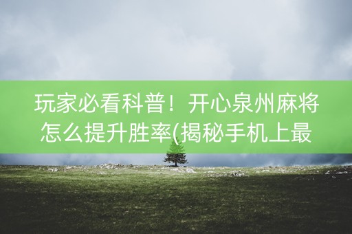 玩家必看科普！开心泉州麻将怎么提升胜率(揭秘手机上最新神器下载)