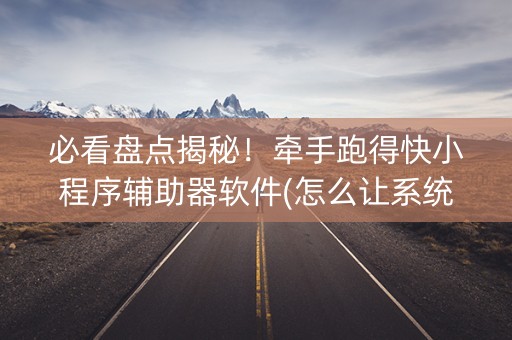 必看盘点揭秘！牵手跑得快小程序辅助器软件(怎么让系统发好牌)