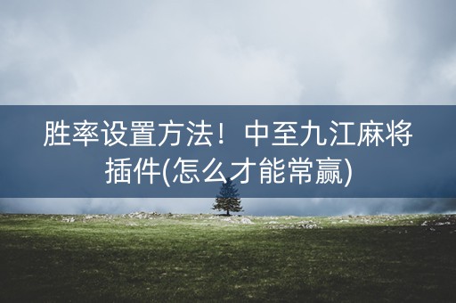 胜率设置方法！中至九江麻将插件(怎么才能常赢)