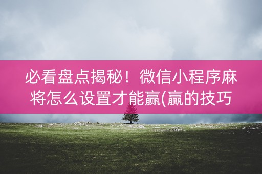 必看盘点揭秘！微信小程序麻将怎么设置才能赢(赢的技巧提高胜率)