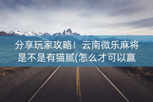 分享玩家攻略！云南微乐麻将是不是有猫腻(怎么才可以赢)