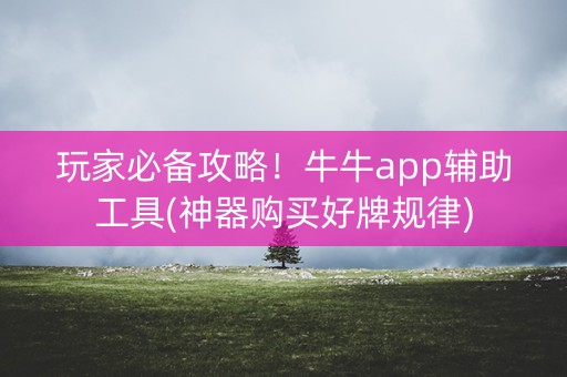 玩家必备攻略！牛牛app辅助工具(神器购买好牌规律)