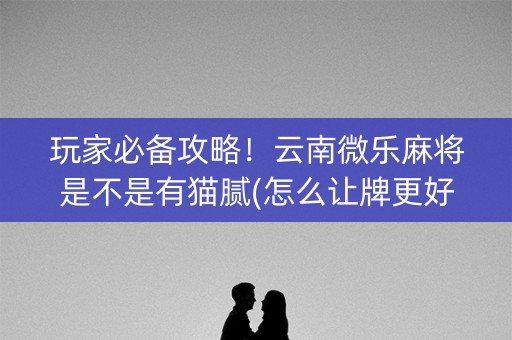 玩家必备攻略！云南微乐麻将是不是有猫腻(怎么让牌更好)