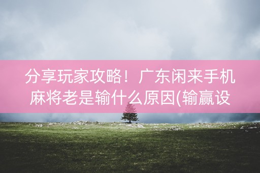 分享玩家攻略！广东闲来手机麻将老是输什么原因(输赢设置胡牌规律)