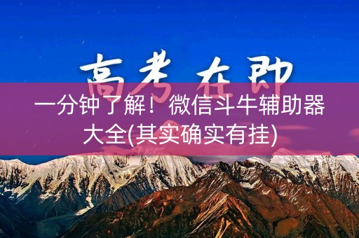 一分钟了解！微信斗牛辅助器大全(其实确实有挂)