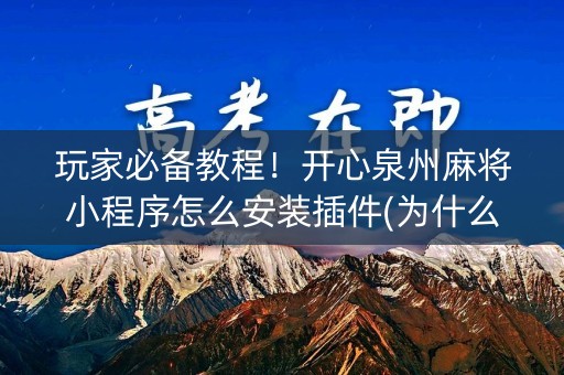 玩家必备教程！开心泉州麻将小程序怎么安装插件(为什么老是输)