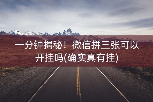 一分钟揭秘！微信拼三张可以开挂吗(确实真有挂)