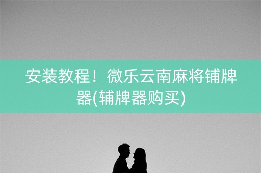 安装教程！微乐云南麻将铺牌器(辅牌器购买)