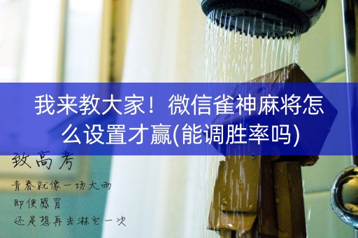 我来教大家！微信雀神麻将怎么设置才赢(能调胜率吗)