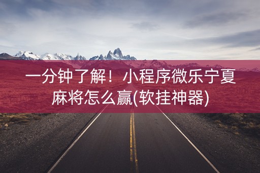 一分钟了解！小程序微乐宁夏麻将怎么赢(软挂神器)