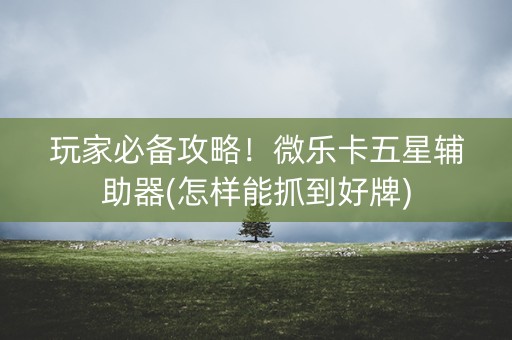 玩家必备攻略！微乐卡五星辅助器(怎样能抓到好牌)