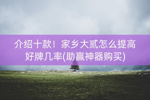 介绍十款！家乡大贰怎么提高好牌几率(助赢神器购买)