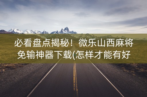 必看盘点揭秘！微乐山西麻将免输神器下载(怎样才能有好牌)