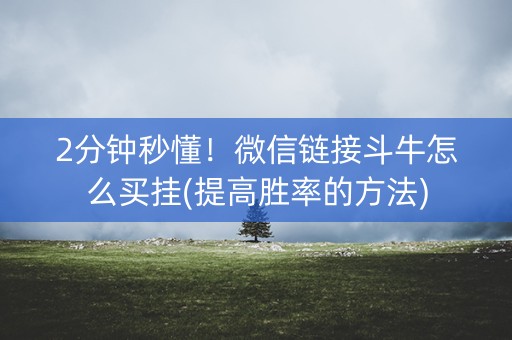 2分钟秒懂！微信链接斗牛怎么买挂(提高胜率的方法)