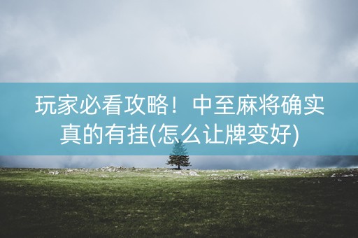 玩家必看攻略！中至麻将确实真的有挂(怎么让牌变好)