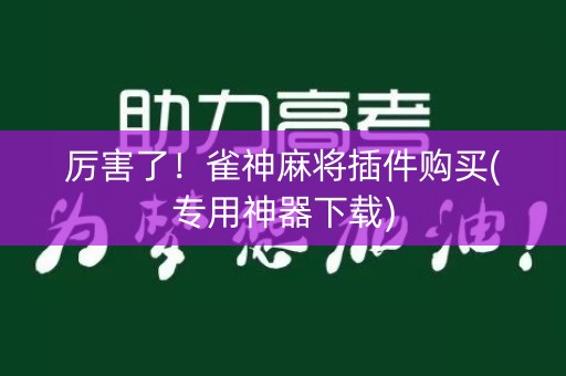 厉害了！雀神麻将插件购买(专用神器下载)