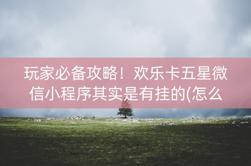 玩家必备攻略！欢乐卡五星微信小程序其实是有挂的(怎么搞提高胜率)
