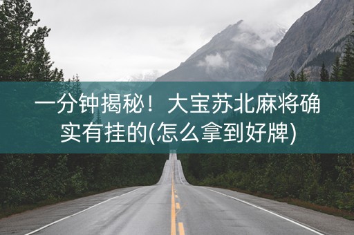 一分钟揭秘！大宝苏北麻将确实有挂的(怎么拿到好牌)