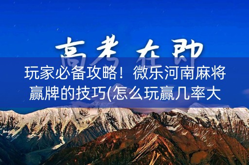 玩家必备攻略！微乐河南麻将赢牌的技巧(怎么玩赢几率大)
