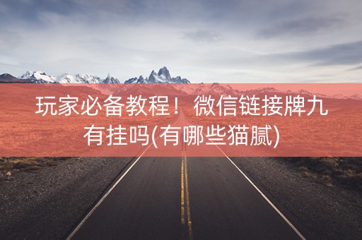 玩家必备教程！微信链接牌九有挂吗(有哪些猫腻)