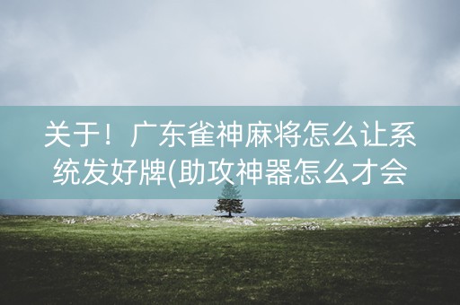 关于！广东雀神麻将怎么让系统发好牌(助攻神器怎么才会赢)