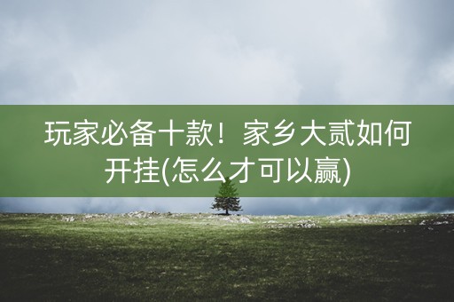 玩家必备十款！家乡大贰如何开挂(怎么才可以赢)