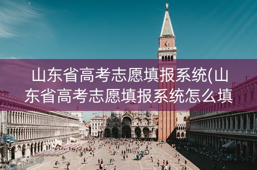 山东省高考志愿填报系统(山东省高考志愿填报系统怎么填)