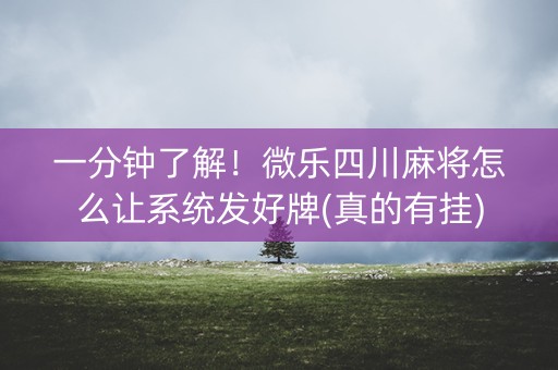 一分钟了解！微乐四川麻将怎么让系统发好牌(真的有挂)