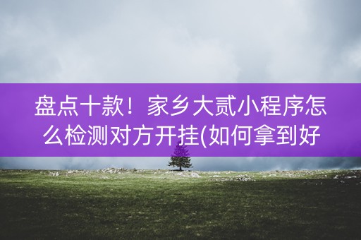 盘点十款！家乡大贰小程序怎么检测对方开挂(如何拿到好牌)