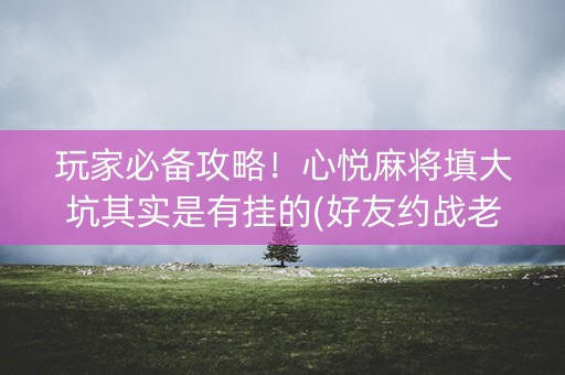 玩家必备攻略！心悦麻将填大坑其实是有挂的(好友约战老是输)