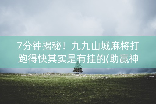 7分钟揭秘！九九山城麻将打跑得快其实是有挂的(助赢神器)