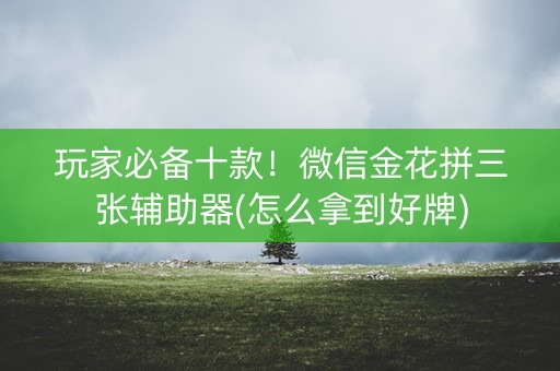 玩家必备十款！微信金花拼三张辅助器(怎么拿到好牌)