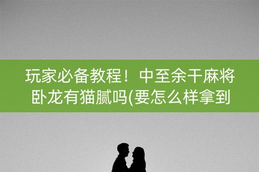 玩家必备教程！中至余干麻将卧龙有猫腻吗(要怎么样拿到好牌)