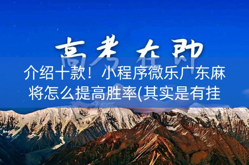 介绍十款！小程序微乐广东麻将怎么提高胜率(其实是有挂的)