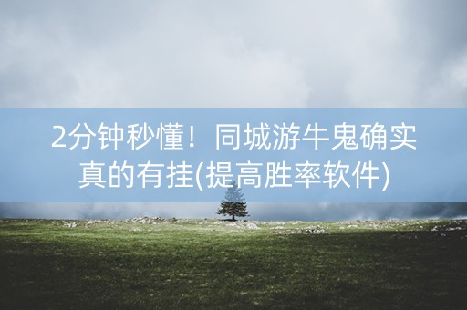 2分钟秒懂！同城游牛鬼确实真的有挂(提高胜率软件)