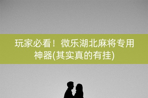 玩家必看！微乐湖北麻将专用神器(其实真的有挂)