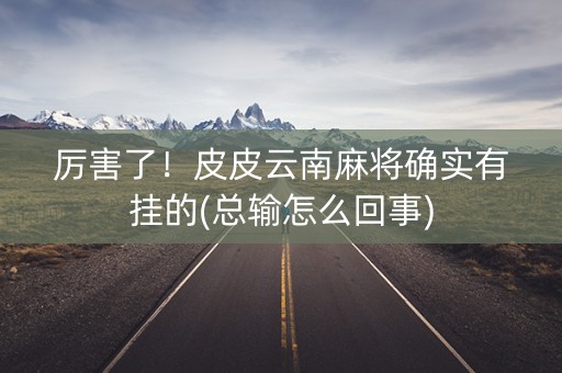 厉害了！皮皮云南麻将确实有挂的(总输怎么回事)