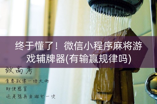 终于懂了！微信小程序麻将游戏辅牌器(有输赢规律吗)